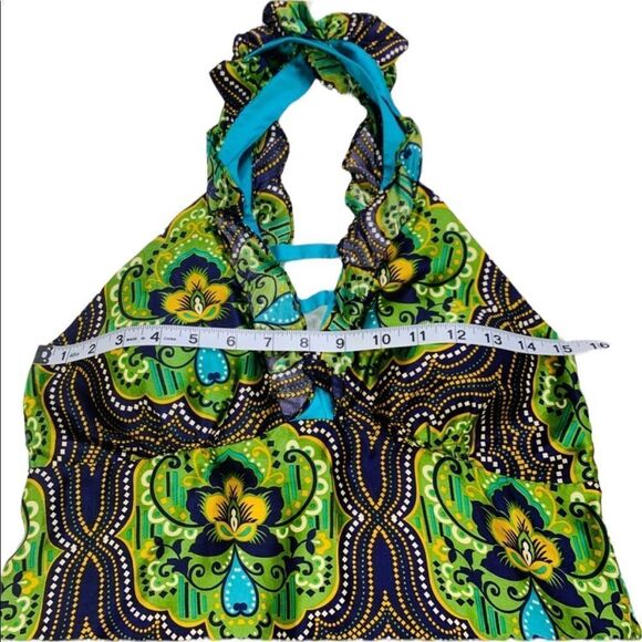 Postella Green Ruffle Sleeve Peacock Tank - Large - Picture 13 of 16